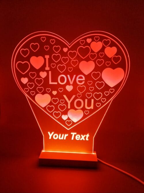 Personalised I Love You illuminated sign