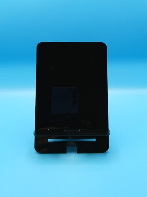 Black acrylic personalised phone stand