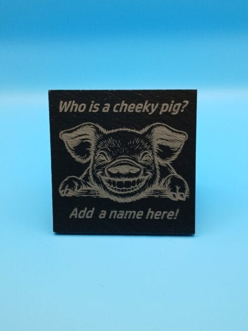 Animal themed personalised slate drinks coaster gift