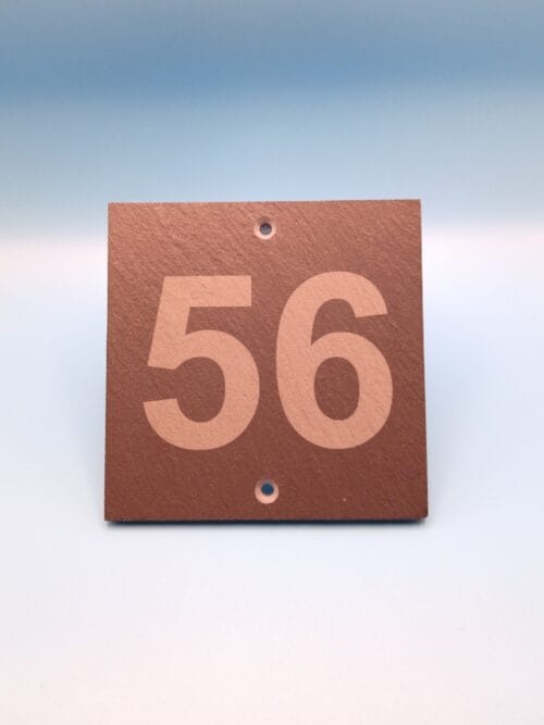 Engraved slate house name and number plaque 100mm square