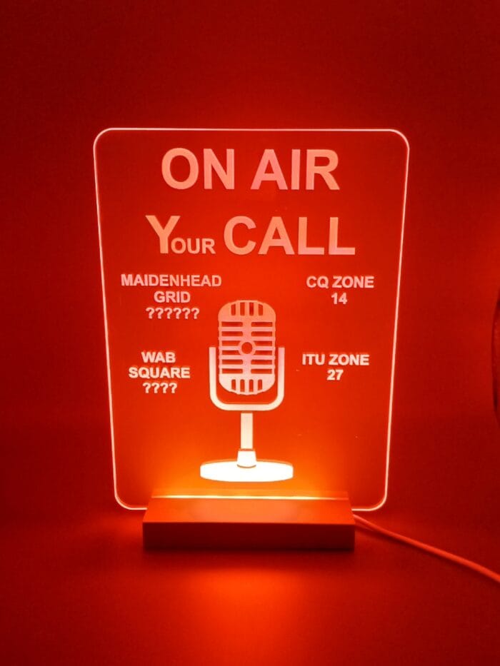 Personalised Ham Shack On Air Illuminated Sign